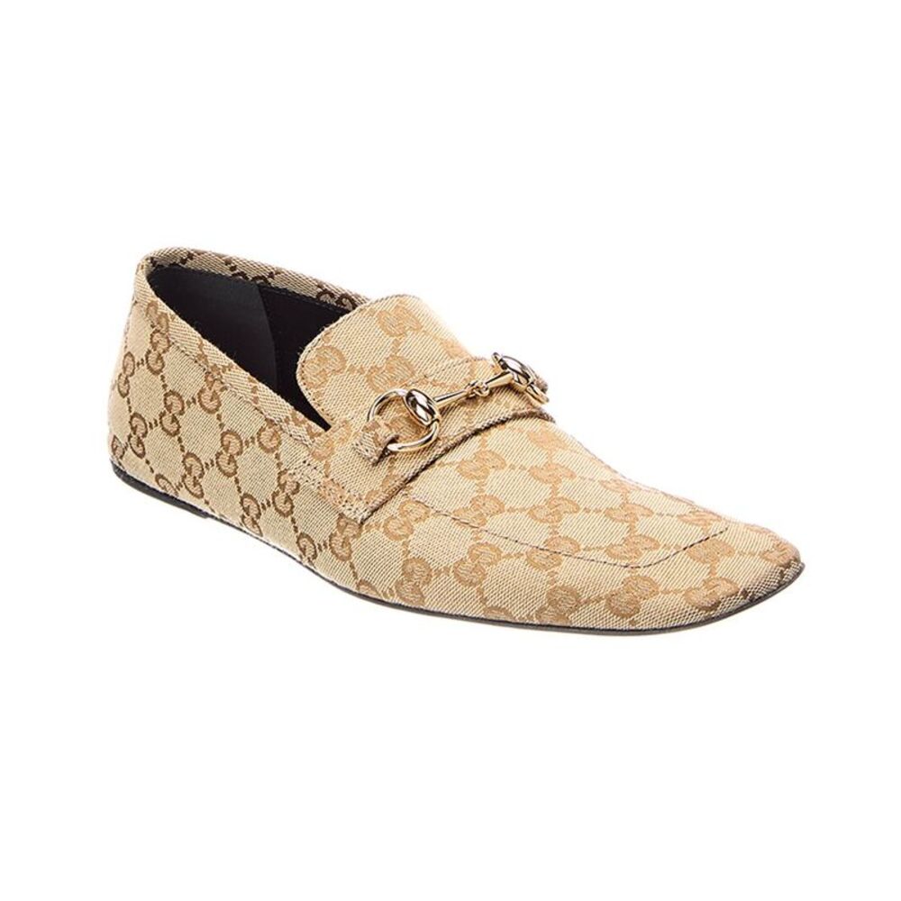 Gucci Ragazzo Gg Supreme Canvas & Leather Loafer, Beige